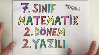 7 Sınıf Matematik 2 Dönem 2 Yazılı [upl. by Ulane]