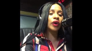 Cardi B Spits the Spanish Version of quotBodak Yellowquot on Radio Mega 979 FM [upl. by Aicercul]