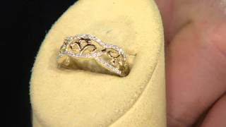 Michael Beaudry 14 cttw Diamond Fleur de Lis Band Ring 14K Gold with Rick Domeier [upl. by Eeliram]