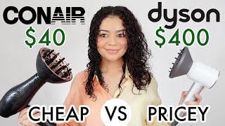 CHEAP VS EXPENSIVE HAIR DIFFUSERS NEW CONAIR HAIR DRYER VS DYSON SUPERSONIC [upl. by Ishii204]