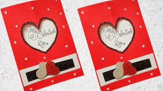 Valentines day card making  Easy greeting card for Valentines day Valentines day card ideas [upl. by Aerdnod]