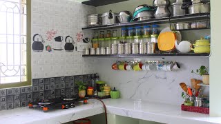 🏠புது வீட்டின் சமையலறைIndian Kitchen Tour🍀💁Kitchen organization IdeasKitchen tour in tamil [upl. by Ayahsal]