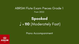 ABRSM Flute Grade 1 from 2022 Spooked ♩ 110 Moderately Fast Piano Accompaniment [upl. by Eemaj]