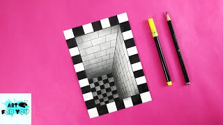 Very Easy How To Draw 3D Hole Illusion  3D Trick Art On Paper  3D Drawing Hole Easy  3D Drawing [upl. by Edmea]