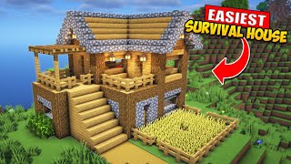 ⛏️ Minecraft  EASY Survival House 🏡  Build Tutorial [upl. by Asoral]