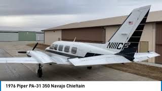 1976 Piper PA31 350 Navajo Chieftain 17004 [upl. by Ardnama]