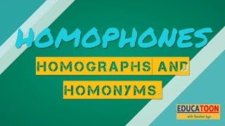 Homophones Homographs Homonyms [upl. by Brody979]