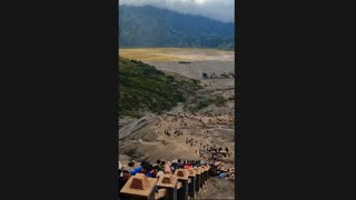 Thousands climb Indonesias most famous active volcano mount Bromo Incredible sights [upl. by Milinda]