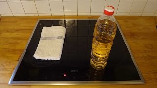 Limpiar la vitrocerámica en sólo 1 minuto con vinagre Clean the hob in just 1 minute with vinegar [upl. by Ecinreb]