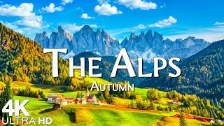 The Alps Autumn 4K  Scenic Relaxation Film With Calming Music  4K Video Ultra HD [upl. by Vacuva]