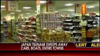 VIDEO Quake Devastation Taped at Japanese Supermarket DebrisHeavy Wave Washes Over Countryside [upl. by Orlan]