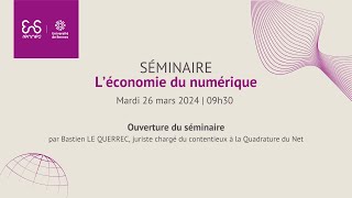 Séminaire parcours EDEM  « L’économie du numérique » [upl. by Quennie925]