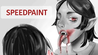 Vampire drawing in procreate ☆Speedpaint☆ [upl. by Faruq]