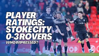 WHO IMPRESSED AND WHO DIDN’T PLAYER RATINGS STOKE CITY 03 BLACKBURN ROVERS  Rovers Chat [upl. by Anawait]