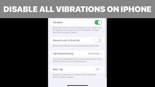 How to Enable  Disable All Phone Vibrations on iPhone Tutorial [upl. by Amikahs]