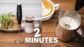 How To Make Latte Art with Handheld Frother  2 MINUTES VIDEO TUTORIAL [upl. by Elacsap]