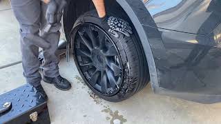 Alloy gator wheel protection  black set  tesla model y 2023 [upl. by Atnom374]