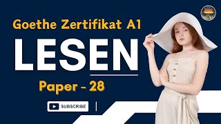 MASTER Goethe Zertifikat A1 Exam  Paper  28  Lesen mit Lösungen  Learn German Language daily [upl. by Player]