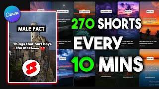 How I Made 270 YouTube Shorts in Just 10 MINUTES for a Faceless YouTube Channel [upl. by Drew495]