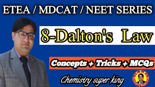 Daltons Law of Partial Pressure  Applications  ETEA MDCAT Series [upl. by Noell]