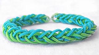 Como fazer pulseiras de elástico French Braid trançada LoomBands sem tear [upl. by Still]