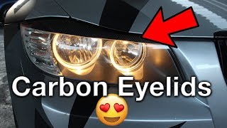 BMW E90 LCI Halogen Headlight  Carbon Fibre Eyebrow DIY [upl. by Peck]