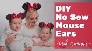 DIY No Sew Mouse Ears for Babies Toddlers and Adults  Make It Minnie [upl. by Delmor]