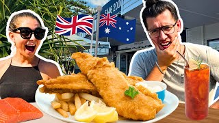 British Couple Eat Australian Fish amp Chips 🇬🇧🇦🇺 [upl. by Ennairrac]