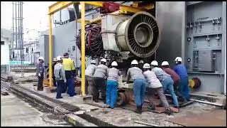 Remove engine LM6000 at Wika Borang Power Plant [upl. by Elenaj]