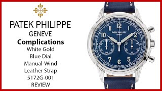 ▶ Patek Philippe Complications Chronograph White Gold Blue 41mm Dial ManualWind 5172G001  REVIEW [upl. by Joell]