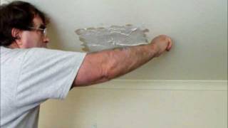 How to Repair a Hole in a Plasterboard Ceiling where a Vent was  Hawthorn Plaster Repairs [upl. by Monia]