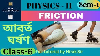 Rolling Friction  আবর্ত ঘর্ষণ  Kinetic Friction  Dynamic Friction  Class 11 Physics in Bengali [upl. by Elleunamme440]