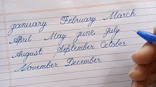 Months nameJanuary FebruaryCursive handwriting practiceAmit Calligraphy [upl. by Lleret]