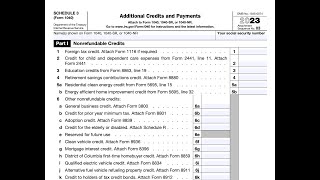 How to Take Refundable and Nonrefundable Tax Credits on Form 1040  2023 Tax Returns [upl. by Asertal391]