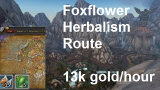 WoW Legion 13000g an hour w Herbalism  Foxflower Herbalism Route Farming [upl. by Gerfen]