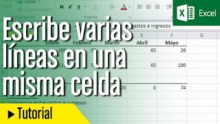 Tutorial Excel en español Cómo incluir varias líneas en una misma celda [upl. by Eenor]