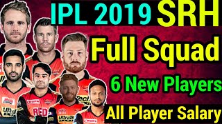 IPL 2019 SRH Full Squad IPL2019 Sunrisers Hyderabad Full Squad 2019 [upl. by Tina244]