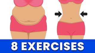 8 Best Standing Exercises Belly Fat Workout To Lose Weight Fast At Home [upl. by Mccurdy]