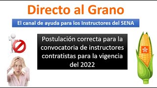 Así te postulas de manera correcta para la convocatoria de instructores contratistas del SENA 2022 [upl. by Giffie]