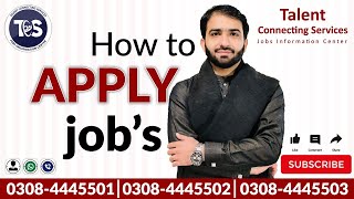 How To Get Jobs From talentconnectingservices Anyone Can Apply And Get a Job In Lahore [upl. by Adolph]