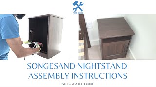 SONGESAND Nightstand Assembly Instructions Full Step by Step Assemby Instruction Guide [upl. by Rask62]