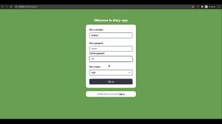 diaryapp  Personal diary web application demo [upl. by Eceirahs]