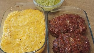 Brenda Lees Cracker Barrel Meatloaf and Hashbrown Casserole cooking cookingchannel subscribe [upl. by Anelak]