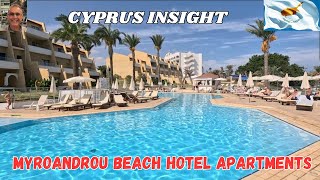 MyroAndrou Beach Hotel Apart Pernera Cyprus Full Tour Including Room [upl. by Amara]