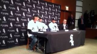 QampA with new White Sox members including Jeff Samardzija [upl. by Ahtelat]