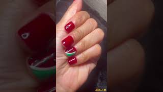 ✨ my DIY watermelon gel nails ✨ 🤩 💅 🍉🍉 ❤️❤️ manicure diy WatermelonNails summernails nailinspo [upl. by Yrogiarc152]