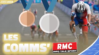 JO 2024  Cyclisme  Les comms’ RMC du sacre dEvenepoel et du doublé français [upl. by Ylirama511]