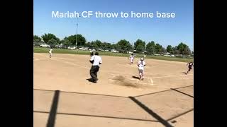 Mariah Contreras 2028 CF throw to home base [upl. by Novehc]