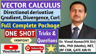 One Shot Gradient Divergence Curl Hindi  Directional derivative Solenoidal Irrotational engineering [upl. by Ytima]