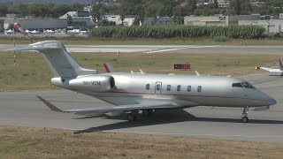 Bombardier Challenger 350  VistaJet Malta  9HVCM  Takingoff from Cannes 4K [upl. by Alaj]